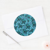 Rond Sticker Rose bleu glace (Enveloppe)