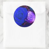 Rond Sticker Rose bleu violet - Personnalisable (Sac)