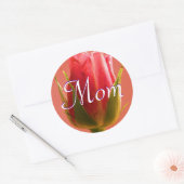 Rond Sticker rose brillant maman (Enveloppe)