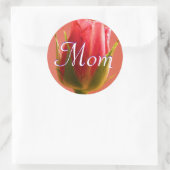 Rond Sticker rose brillant maman (Sac)