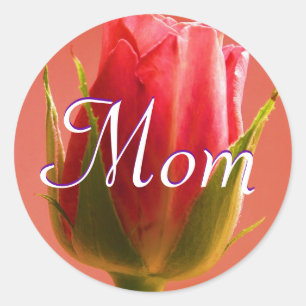 Rond Sticker rose brillant maman