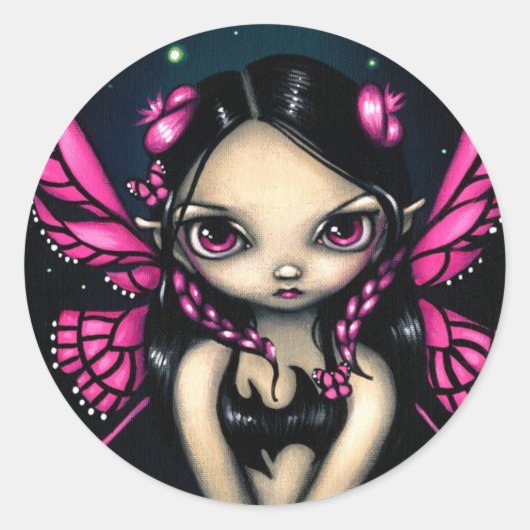 Rond Sticker "Rose Butterfly Fairy" (Devant)
