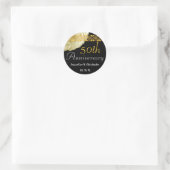 Rond Sticker Rose CHAMPAGNE 50e anniversaire (Sac)