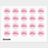 Rond Sticker rose chaud Feliz Cumpleaños (Feuille)