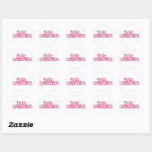 Rond Sticker rose chaud Feliz Cumpleaños (Feuille)
