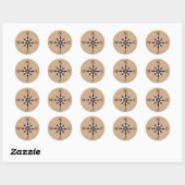 Rond Sticker Rose Compass (Feuille)