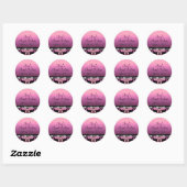 Rond Sticker rose Damask & Diamond Sweet 16 (Feuille)