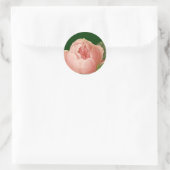 Rond Sticker Rose de chou rose botanique (Sac)