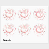 Rond Sticker Rose de pêche et sceau d'enveloppe (Feuille)