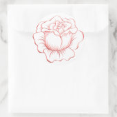 Rond Sticker Rose de pêche et sceau d'enveloppe (Sac)