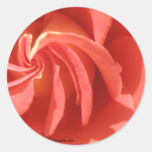 Rond Sticker Rose d'enveloppes rose (Devant)
