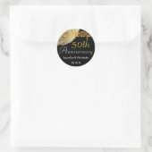Rond Sticker Rose du 50e anniversaire (Sac)