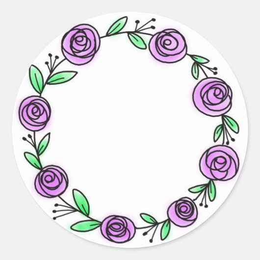 Rond Sticker Rose du journal des puces (Devant)