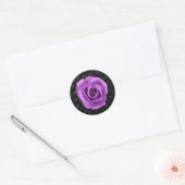 Rond Sticker Rose élégant Damask et violet (Enveloppe)