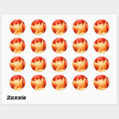 Rond Sticker Rose Enveloppe de Pêche (Feuille)