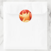 Rond Sticker Rose Enveloppe de Pêche (Sac)