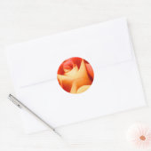 Rond Sticker Rose Enveloppe de Pêche (Enveloppe)