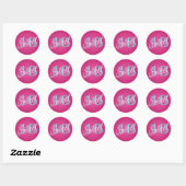 Rond Sticker rose et Aqua Sweet 16 (Feuille)