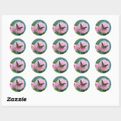 Rond Sticker ROSE ET BOUTEILLE (Feuille)