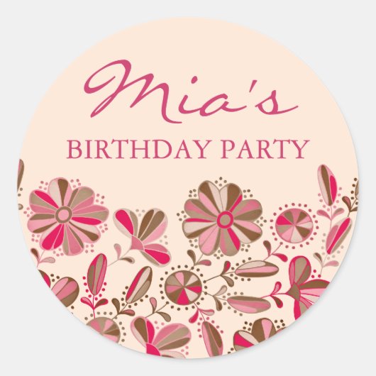 Rond Sticker rose et Brown (Devant)