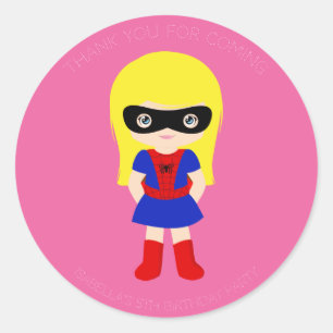 Rond Sticker rose fête d'anniversaire pour les filles s