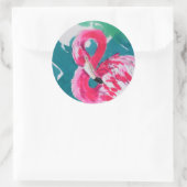 Rond Sticker rose Flamant rose chaud (Sac)