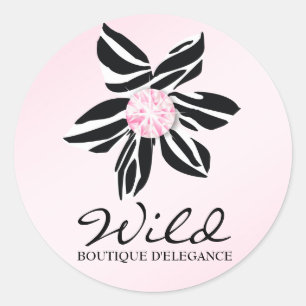 Rond Sticker rose fleur 311 Wild Zebra