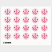 Rond sticker rose Fleur de lis (Feuille)