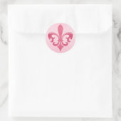 Rond sticker rose Fleur de lis (Sac)