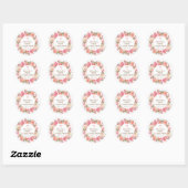 Rond Sticker rose Floral First Holy Communion (Feuille)