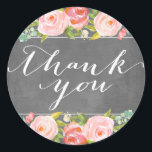 Rond Sticker rose Garden Floral Mariage Merci<br><div class="desc">"http://www.zazzle.com/nbpaperco*">VISITEZ LA BOUTIQUE POUR EN SAVOIR PLUS</div>
