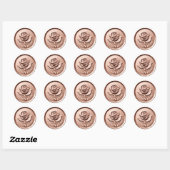 Rond Sticker Rose Gold Faux Wax Flower Seal (Feuille)