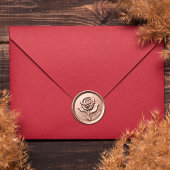 Rond Sticker Rose Gold Faux Wax Flower Seal