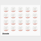 Rond Sticker Rose Gold Mariage moderne Merci Favoriser (Feuille)