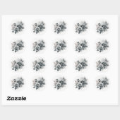 Rond Sticker Rose gris (Feuille)