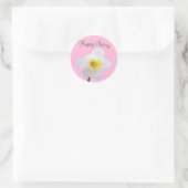Rond Sticker rose jappé blanc de printemps (Sac)