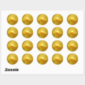Rond Sticker rose jaune (Feuille)