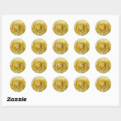 Rond Sticker rose jaune (Feuille)