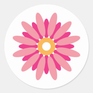 Rond Sticker rose marguerite