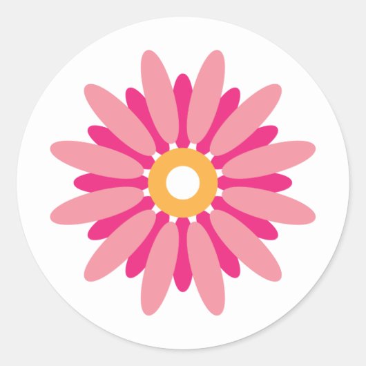 Rond Sticker rose marguerite (Devant)