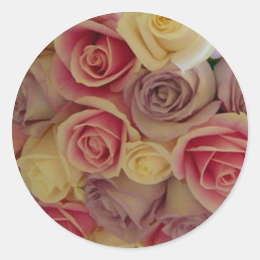 Rond Sticker rose Mariage Enveloppe (Devant)