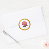 Rond Sticker rose Merci (Enveloppe)
