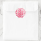 Rond Sticker rose Merci (Sac)
