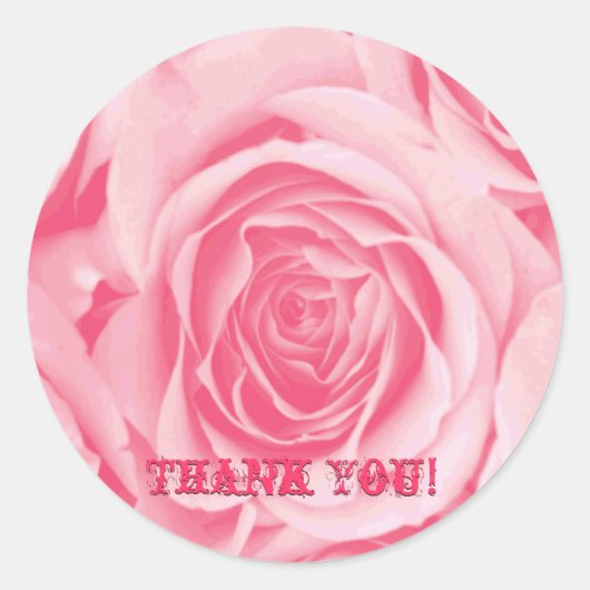 Rond Sticker rose Merci (Devant)