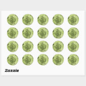 Rond Sticker Rose Merci Lime Green (Feuille)