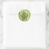 Rond Sticker Rose Merci Lime Green (Sac)