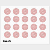 Rond Sticker rose Merci or (Feuille)