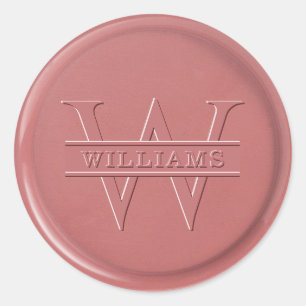 Rond Sticker Rose Monogramme cire
