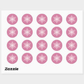 Rond Sticker rose neige (Feuille)