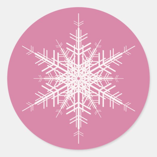 Rond Sticker rose neige (Devant)